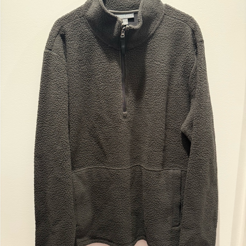 Men's Gray Fleece Half-Zip Pullover